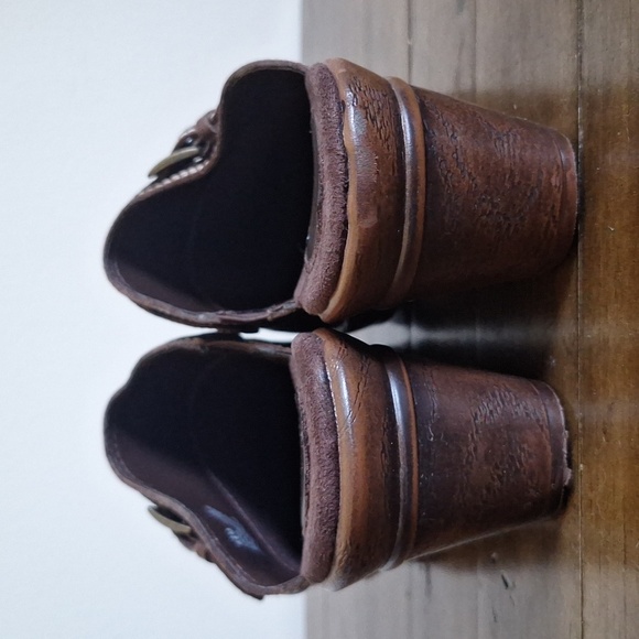 Vintage Nickels Brown Leather Clogs Mules Comfort Shoes Size 8.5 - Picture 6 of 9